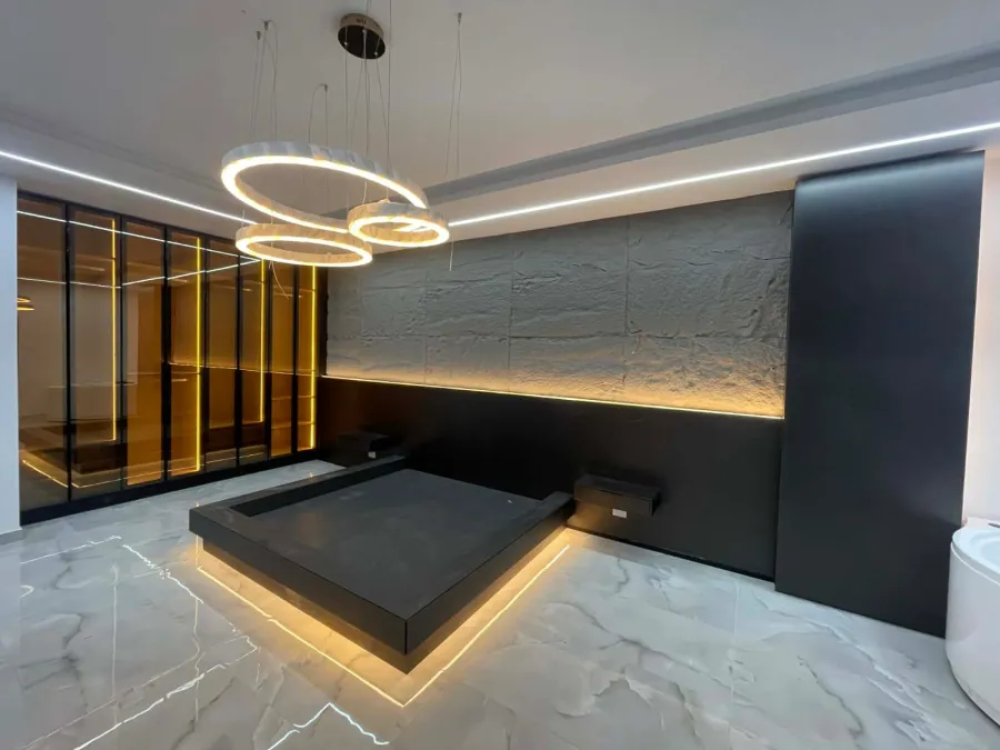 Modern bedrooms with hidden lighting